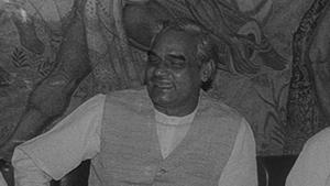 A 1980 photograph of Atal Bihari Vajpayee.(HT Photo) A 1980 photograph of Atal Bihari Vajpayee.(HT Photo)