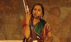 Singer Vidya Shah has curated IHC Lok Sangeet Sammelan this year.(Photo: Manoj Kumar/HT)