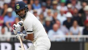 India's Shikhar Dhawan plays a shot during the first day of the third Test cricket match between England and India at Trent Bridge in Nottingham, central England on August 18, 2018.(AFP) India's Shikhar Dhawan plays a shot during the first day of the third Test cricket match between England and India at Trent Bridge in Nottingham, central England on August 18, 2018.(AFP)