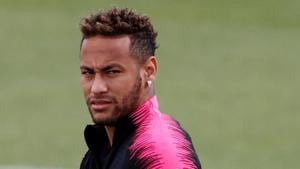 Paris Saint-Germain's Neymar during training.(REUTERS) Paris Saint-Germain's Neymar during training.(REUTERS)