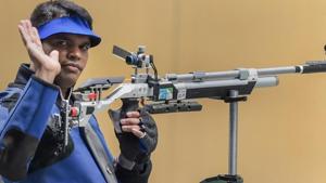 Palembang: Indian shooter Deepak Kumar wins the silver medal in the Final 10m Air Rifle Men's event during the 18th Asian Games Jakarta Palembang 2018, in Indonesia.(PTI) Palembang: Indian shooter Deepak Kumar wins the silver medal in the Final 10m Air Rifle Men's event during the 18th Asian Games Jakarta Palembang 2018, in Indonesia.(PTI)