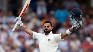 India's Virat Kohli celebrates his century.(REUTERS) India's Virat Kohli celebrates his century.(REUTERS)