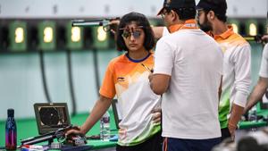 The Indian contingent at the Asian Games 2018 will look to build on the previous day as India had their most successful day of the Asian Games in terms of medals won, winning five medals overall on Day 3.(AFP) The Indian contingent at the Asian Games 2018 will look to build on the previous day as India had their most successful day of the Asian Games in terms of medals won, winning five medals overall on Day 3.(AFP)