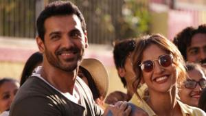 John Abraham and Aisha Sharma in a still from the film Satyameva Jayate. John Abraham and Aisha Sharma in a still from the film Satyameva Jayate.