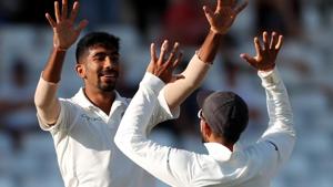 Cricket - England v India - Third Test - Trent Bridge, Nottingham, Britain - August 21, 2018 India's Jasprit Bumrah celebrates a wicket(REUTERS) Cricket - England v India - Third Test - Trent Bridge, Nottingham, Britain - August 21, 2018 India's Jasprit Bumrah celebrates a wicket(REUTERS)