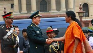 Nirmala Sitharaman and her Chinese counterpart General Wei Fenghe held a bilateral meeting on Thursday(Nirmala Sitharaman ANI Twitter) Nirmala Sitharaman and her Chinese counterpart General Wei Fenghe held a bilateral meeting on Thursday(Nirmala Sitharaman ANI Twitter)