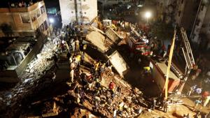 The rescue operation, conducted jointly by NDRF officials, fire personnel and police officers, was wrapped up around 9.30 am.(PTI Photo) The rescue operation, conducted jointly by NDRF officials, fire personnel and police officers, was wrapped up around 9.30 am.(PTI Photo)