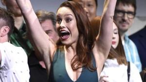 Brie Larson is introduced as Captain Marvel at the San Diego Comic Con 2017. Brie Larson is introduced as Captain Marvel at the San Diego Comic Con 2017.