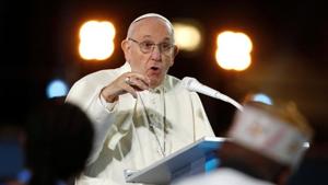 Pope Francis speaks during the Festival of Families at Croke Park during his visit to Dublin, Ireland on August 25.(REUTERS) Pope Francis speaks during the Festival of Families at Croke Park during his visit to Dublin, Ireland on August 25.(REUTERS)
