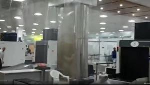Passengers claimed they were drenched by the rain water and many of them had to move away with their luggage.(Screengrab) Passengers claimed they were drenched by the rain water and many of them had to move away with their luggage.(Screengrab)