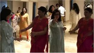 Nick Jonas’ mom Denise and Priyanka Chopra’s mom Madhu danced together at their kids’ engagement ceremony.(Instagram) Nick Jonas’ mom Denise and Priyanka Chopra’s mom Madhu danced together at their kids’ engagement ceremony.(Instagram)