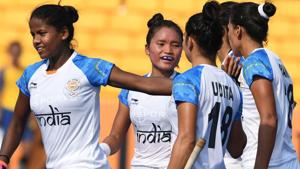 India defeated China in the Women’s Hockey Semi-final in Jakarta on Wednesday.(AFP) India defeated China in the Women’s Hockey Semi-final in Jakarta on Wednesday.(AFP)