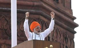 Prime Minister Narendra Modi delivering his speech on the Independence Day. In his 72nd Independence Day speech, the Prime Minister announced the opening of permanent commission to women officers recruited for short service commissions(Arvind Yadav/HT PHOTO) Prime Minister Narendra Modi delivering his speech on the Independence Day. In his 72nd Independence Day speech, the Prime Minister announced the opening of permanent commission to women officers recruited for short service commissions(Arvind Yadav/HT PHOTO)
