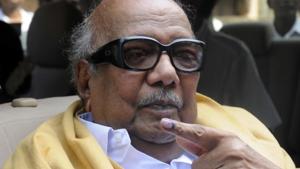 FILE- In this May 13, 2009 file photo, Tamil Nadu state's then Chief Minister Muthuvel Karunanidhi displays the indelible ink mark on his finger after casting his vote at a polling booth in Chennai, India. Karunanidhi, a scriptwriter-turned-politician in the southern Indian state of Tamil Nadu, has died after a prolonged illness. He was 94. (AP Photo, File)(AP) FILE- In this May 13, 2009 file photo, Tamil Nadu state's then Chief Minister Muthuvel Karunanidhi displays the indelible ink mark on his finger after casting his vote at a polling booth in Chennai, India. Karunanidhi, a scriptwriter-turned-politician in the southern Indian state of Tamil Nadu, has died after a prolonged illness. He was 94. (AP Photo, File)(AP)