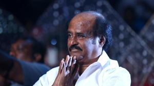 On the cover page of the book is a visage of a thoughtful-looking Rajinikanth and a hand symbol made famous by his movie Baba. Most observers expect Rajini Makkal Mandram to be converted into a political party.(File photo) On the cover page of the book is a visage of a thoughtful-looking Rajinikanth and a hand symbol made famous by his movie Baba. Most observers expect Rajini Makkal Mandram to be converted into a political party.(File photo)