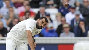 Nottingham: Mohammed Shami bowls during the second day of the third cricket test match between England and India at Trent Bridge in Nottingham.(AP) Nottingham: Mohammed Shami bowls during the second day of the third cricket test match between England and India at Trent Bridge in Nottingham.(AP)