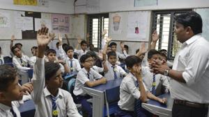 It is being ensured that the teachers who have been invited are relieved from their duties four days before the event which means that schools will have an undeclared leave during this period.(Sanchit Khanna/HT PHOTO) It is being ensured that the teachers who have been invited are relieved from their duties four days before the event which means that schools will have an undeclared leave during this period.(Sanchit Khanna/HT PHOTO)
