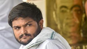 Hardik Patel’s lawyers informed the court that he could not remain present on Thursday as he was on hunger strike at his house near Ahmedabad over the quota demand.(PTI file photo) Hardik Patel’s lawyers informed the court that he could not remain present on Thursday as he was on hunger strike at his house near Ahmedabad over the quota demand.(PTI file photo)