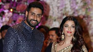 Bollywood actors Abhishek Bachchan (L) and Aishwarya Rai Bachchan pose for a picture at the pre-engagement party of India's richest man and Reliance Industries Limited Chairman, Mukesh Ambani’s eldest son Akash Ambani and fiancee Shloka Mehta.(AFP) Bollywood actors Abhishek Bachchan (L) and Aishwarya Rai Bachchan pose for a picture at the pre-engagement party of India's richest man and Reliance Industries Limited Chairman, Mukesh Ambani’s eldest son Akash Ambani and fiancee Shloka Mehta.(AFP)