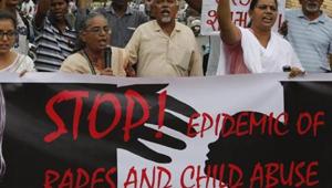 Activists protest against recent incidents of rape in shelter homes of Bihar and Uttar Pradesh, in Ahmadabad, India.(AP File Photo)
