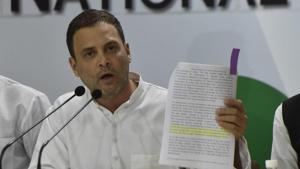 Rahul Gandhi said none of the stated objectives like elimination of black money and fake currency, abolition of corruption and curbing terrorism were achieved(Vipin Kumar/HT Photo) Rahul Gandhi said none of the stated objectives like elimination of black money and fake currency, abolition of corruption and curbing terrorism were achieved(Vipin Kumar/HT Photo)