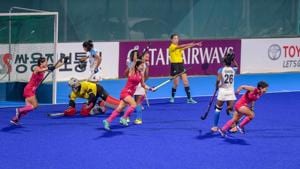Jakarta: Japanese players celebrate after scoring a goal against India in the women's hockey final match at the 18th Asian Games 2018, in Jakarta, Indonesia on Friday, Aug 31, 2018.(PTI) Jakarta: Japanese players celebrate after scoring a goal against India in the women's hockey final match at the 18th Asian Games 2018, in Jakarta, Indonesia on Friday, Aug 31, 2018.(PTI)