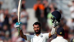 Cheteshwar Pujara scored his 15th Test century at Southampton.(REUTERS) Cheteshwar Pujara scored his 15th Test century at Southampton.(REUTERS)