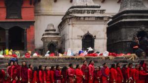 Devotees wait at the Pashupatinath Temple, in Kathmandu.(AFP File Photo) Devotees wait at the Pashupatinath Temple, in Kathmandu.(AFP File Photo)