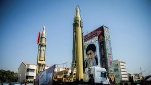 FILE PHOTO: A display featuring missiles and a portrait of Iran's Supreme Leader Ayatollah Ali Khamenei is seen at Baharestan Square in Tehran.(REUTERS) FILE PHOTO: A display featuring missiles and a portrait of Iran's Supreme Leader Ayatollah Ali Khamenei is seen at Baharestan Square in Tehran.(REUTERS)