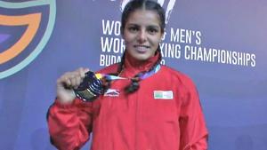 India’s Shakshi defeated Nikolina Cacic of Croatia to bag her successive gold medal in the featherweight category India’s Shakshi defeated Nikolina Cacic of Croatia to bag her successive gold medal in the featherweight category