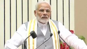 Prime Minister Narendra Modi at vice president Venkaiah Naidu’s book launch.(ANI Photo) Prime Minister Narendra Modi at vice president Venkaiah Naidu’s book launch.(ANI Photo)