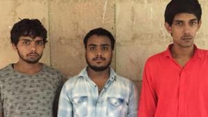 Three members of the 'Kranti' gang were arrested by crime branch of Gurugram Police on Saturday, September 1, 2018.(HT Photo) Three members of the 'Kranti' gang were arrested by crime branch of Gurugram Police on Saturday, September 1, 2018.(HT Photo)