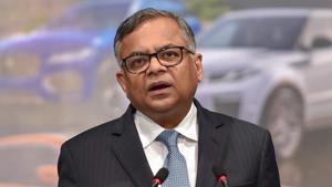 Tata Sons chairman N Chandrasekaran speaks at the 73rd Annual General Meeting of Tata Motors, in Mumbai.(PTI File Photo)