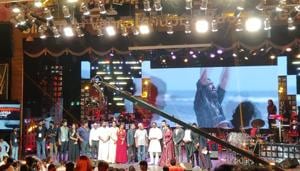 The cast and crew of Chekka Chivantha Vaanam at the audio launch of the movie.(Priyanka Sundar/HT Photo) The cast and crew of Chekka Chivantha Vaanam at the audio launch of the movie.(Priyanka Sundar/HT Photo)