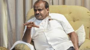 Kumaraswamy, who heads the JD(S)-Congress coalition in Karnataka, stuck to his charge that Yeddyurappa and his sons were trying to rock his government through central agencies.(HT/File Photo) Kumaraswamy, who heads the JD(S)-Congress coalition in Karnataka, stuck to his charge that Yeddyurappa and his sons were trying to rock his government through central agencies.(HT/File Photo)