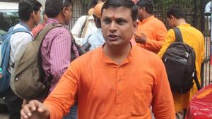 Sanatan Sanstha national spokesperson Chetan Rajhans said certain Congress leaders are pushing for a ban on the organisation.(HT File Photo) Sanatan Sanstha national spokesperson Chetan Rajhans said certain Congress leaders are pushing for a ban on the organisation.(HT File Photo)