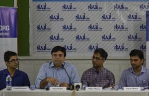 Praja Foundation managing trustee Nitai Mehta,along with his team members, addressed the media at Marathi Patrakar Sangh, CSMT on Thursday.(HT Photo) Praja Foundation managing trustee Nitai Mehta,along with his team members, addressed the media at Marathi Patrakar Sangh, CSMT on Thursday.(HT Photo)