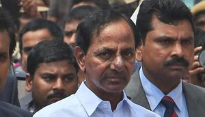 K Chandrasekhar Rao ’s Telangana Rashtra Samiti (TRS) had swept to power in June 2014 winning 63 seats in the 119-member House.(AP File Photo) K Chandrasekhar Rao ’s Telangana Rashtra Samiti (TRS) had swept to power in June 2014 winning 63 seats in the 119-member House.(AP File Photo)