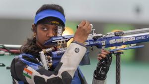 File photo of Indian shooter Valarivan Elavenil(PTI) File photo of Indian shooter Valarivan Elavenil(PTI)