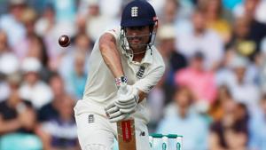 England's Alastair Cook in action against India on the first day of Oval Test.(REUTERS)