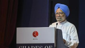 Former prime minister Manmohan Singh speaks during the launch of Congress leader Kapil Sibal's book 'Shades of Truth' in New Delhi on Friday.(AP Photo) Former prime minister Manmohan Singh speaks during the launch of Congress leader Kapil Sibal's book 'Shades of Truth' in New Delhi on Friday.(AP Photo)
