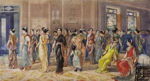 Scene at a Hindu wedding. You can see the true mastery of Dhurandhar in his crowds, where each person has a distinct face, intricately detailed outfit, and even body language.(DAG Collection/Sangli Museum) Scene at a Hindu wedding. You can see the true mastery of Dhurandhar in his crowds, where each person has a distinct face, intricately detailed outfit, and even body language.(DAG Collection/Sangli Museum)