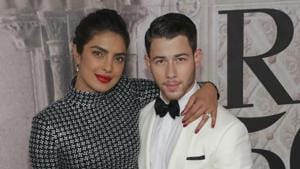 Priyanka Chopra and Nick Jonas at the Ralph Lauren 50th Anniversary Event in New York on Friday.(AP) Priyanka Chopra and Nick Jonas at the Ralph Lauren 50th Anniversary Event in New York on Friday.(AP)