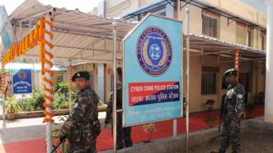 The cyber crime police station in Ranchi,Jharkhand. It was the first such police station in Jharkhand when inaugurated in 2016.(HT File Photc) The cyber crime police station in Ranchi,Jharkhand. It was the first such police station in Jharkhand when inaugurated in 2016.(HT File Photc)