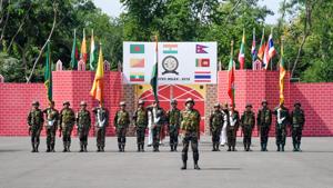 The BIMSTEC joint military exercise kicked off in Pune on Monday.(Sanket Wankhade/HT PHOTO) The BIMSTEC joint military exercise kicked off in Pune on Monday.(Sanket Wankhade/HT PHOTO)
