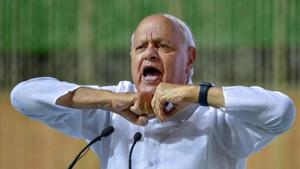 Jammu and Kashmir National Conference president Farooq Abdullah addresses an all-party condolence meeting organised for former Prime Minister Atal Bihari Vajpayee, New Delhi, August 20, 2018(PTI) Jammu and Kashmir National Conference president Farooq Abdullah addresses an all-party condolence meeting organised for former Prime Minister Atal Bihari Vajpayee, New Delhi, August 20, 2018(PTI)
