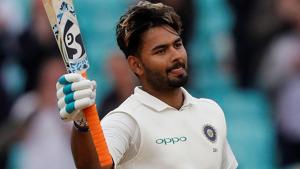 Rishabh Pant celebrates his century during play on the final day of the fifth Test cricket match between England and India.(AFP) Rishabh Pant celebrates his century during play on the final day of the fifth Test cricket match between England and India.(AFP)