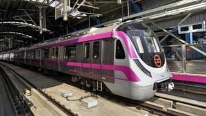 Services were affected on part of the Magenta line from 7.25 am to 8.30 am on Tuesday.(PTI File Photo) Services were affected on part of the Magenta line from 7.25 am to 8.30 am on Tuesday.(PTI File Photo)