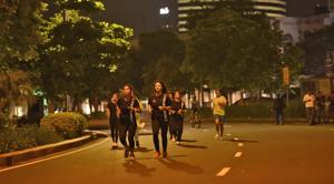 The participants were joined by several women personnel of Delhi Police as well.(Burhaan Kinu/HT Photo) The participants were joined by several women personnel of Delhi Police as well.(Burhaan Kinu/HT Photo)