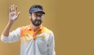 Asiad bronze medallist and winner of the Silver medal(team) at the World Championship 2018 South Korea in 10M Air Pistol event, Abhishek Verma was received with garlands and his car was followed by a convoy of cars by his family, friends and proud fans alike, on Monday.(Vijay Verma/PTI) Asiad bronze medallist and winner of the Silver medal(team) at the World Championship 2018 South Korea in 10M Air Pistol event, Abhishek Verma was received with garlands and his car was followed by a convoy of cars by his family, friends and proud fans alike, on Monday.(Vijay Verma/PTI)